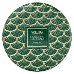 Voluspa 3-Wick Candle Decorative Tin Noble Fir Garland 340g