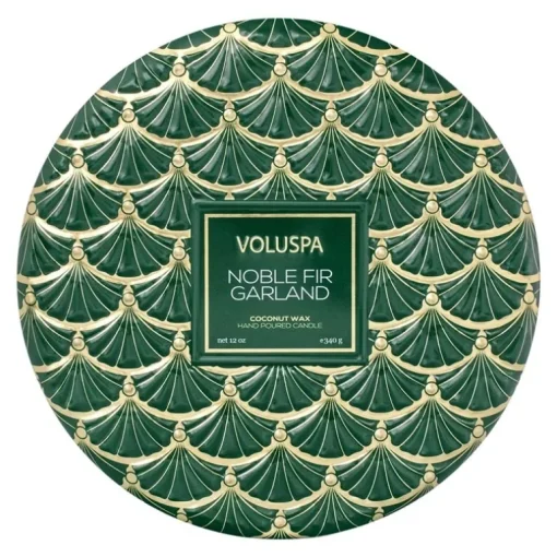 Voluspa 3-Wick Candle Decorative Tin Noble Fir Garland 340g