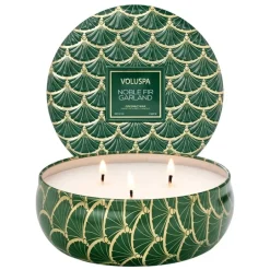 Voluspa 3-Wick Candle Decorative Tin Noble Fir Garland 340g