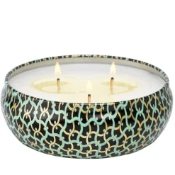 Voluspa 3-Wick Candle Decorative Tin French Linen 340g