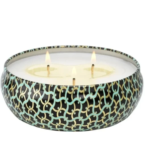 Voluspa 3-Wick Candle Decorative Tin French Linen 340g