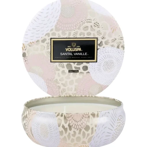 Voluspa 3-Wick Candle Decorative Tin Santal Vanille 340g