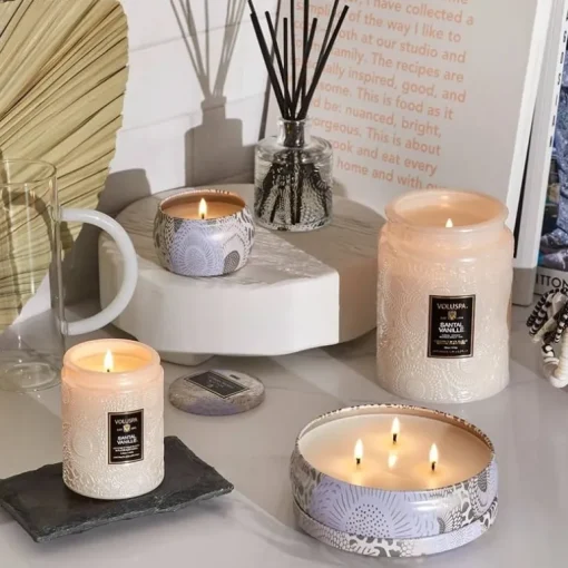 Voluspa 3-Wick Candle Decorative Tin Santal Vanille 340g