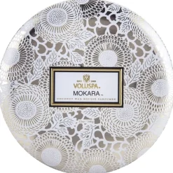 Voluspa 3-Wick Candle Decorative Tin Mokara 340g