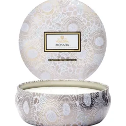 Voluspa 3-Wick Candle Decorative Tin Mokara 340g