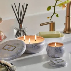 Voluspa 3-Wick Candle Decorative Tin Mokara 340g