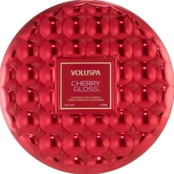 Voluspa 3-Wick Candle Decorative Tin Cherry Gloss 340g