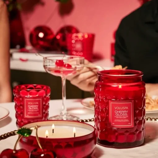 Voluspa 3-Wick Candle Decorative Tin Cherry Gloss 340g