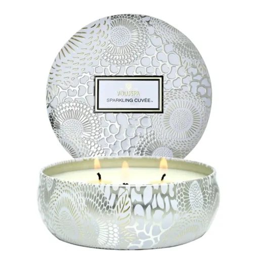 Voluspa 3-Wick Candle Decorative Tin Sparkling Cuvée 340g