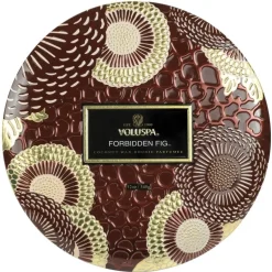 Voluspa 3-Wick Candle Decorative Tin Forbidden Fig 340g