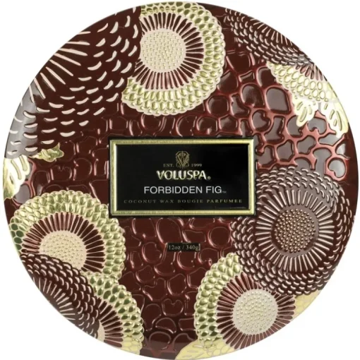Voluspa 3-Wick Candle Decorative Tin Forbidden Fig 340g