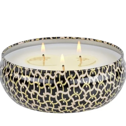 Voluspa 3-Wick Candle Decorative Tin Ambre Lumiere 340g