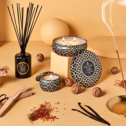 Voluspa 3-Wick Candle Decorative Tin Ambre Lumiere 340g