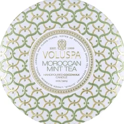 Voluspa 3-Wick Candle Decorative Tin Moroccan Mint Tea 340g