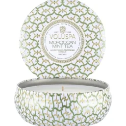 Voluspa 3-Wick Candle Decorative Tin Moroccan Mint Tea 340g